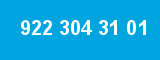 922 304 31 01 922 304 31 01